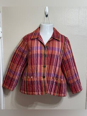 Vintage Company Collection - Lightly Quilted Chore Jacket - Plaid - Women -Sz MP
